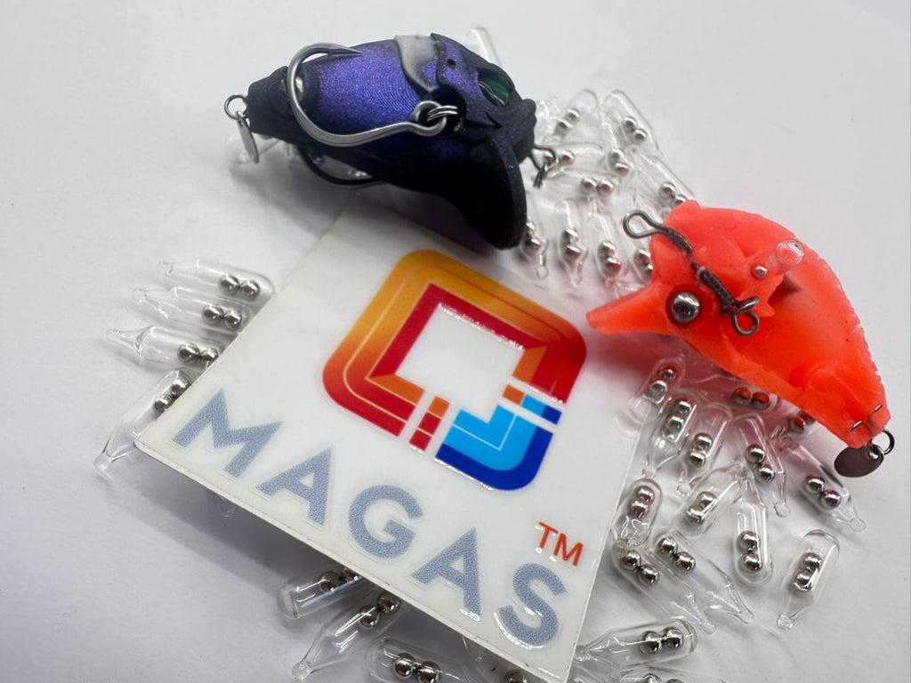 MAGAS Blockbuster-42 Subsurface soft silicone anti-snag fishing lure with patented Magnetic Anti-Snag System and removable glass rattle.