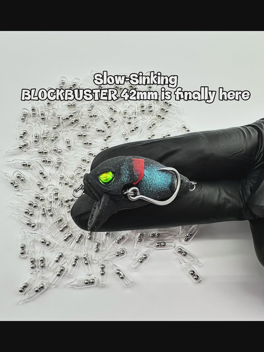 Demo video of MAGAS Blockbuster-42 Subsurface slow-sinking soft silicone anti-snag fishing lure with removable glass rattle and patented Magnetic Anti-Snag System.